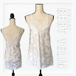 Bert Yelin Vintage Lingerie Iridescent Leaf Print Slip sz L